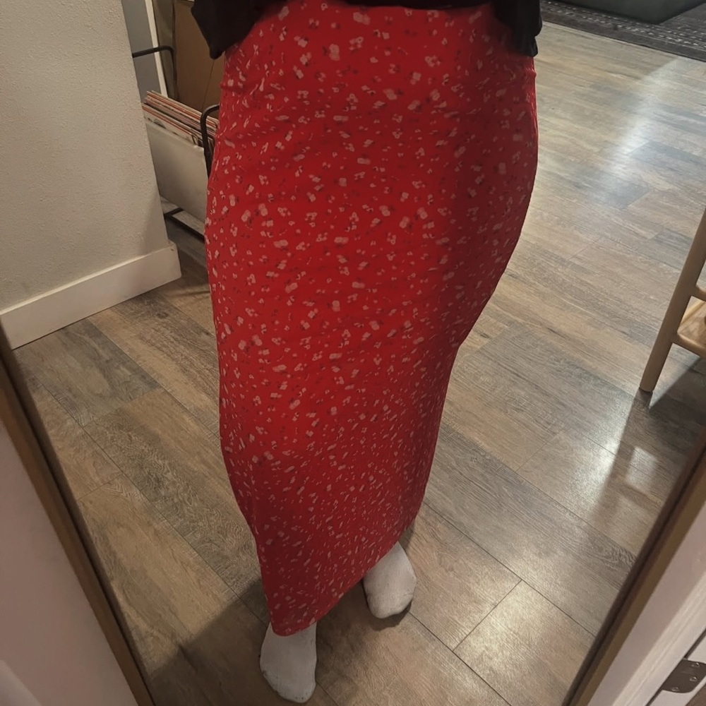 Free people Red Patterned Women's Skirt